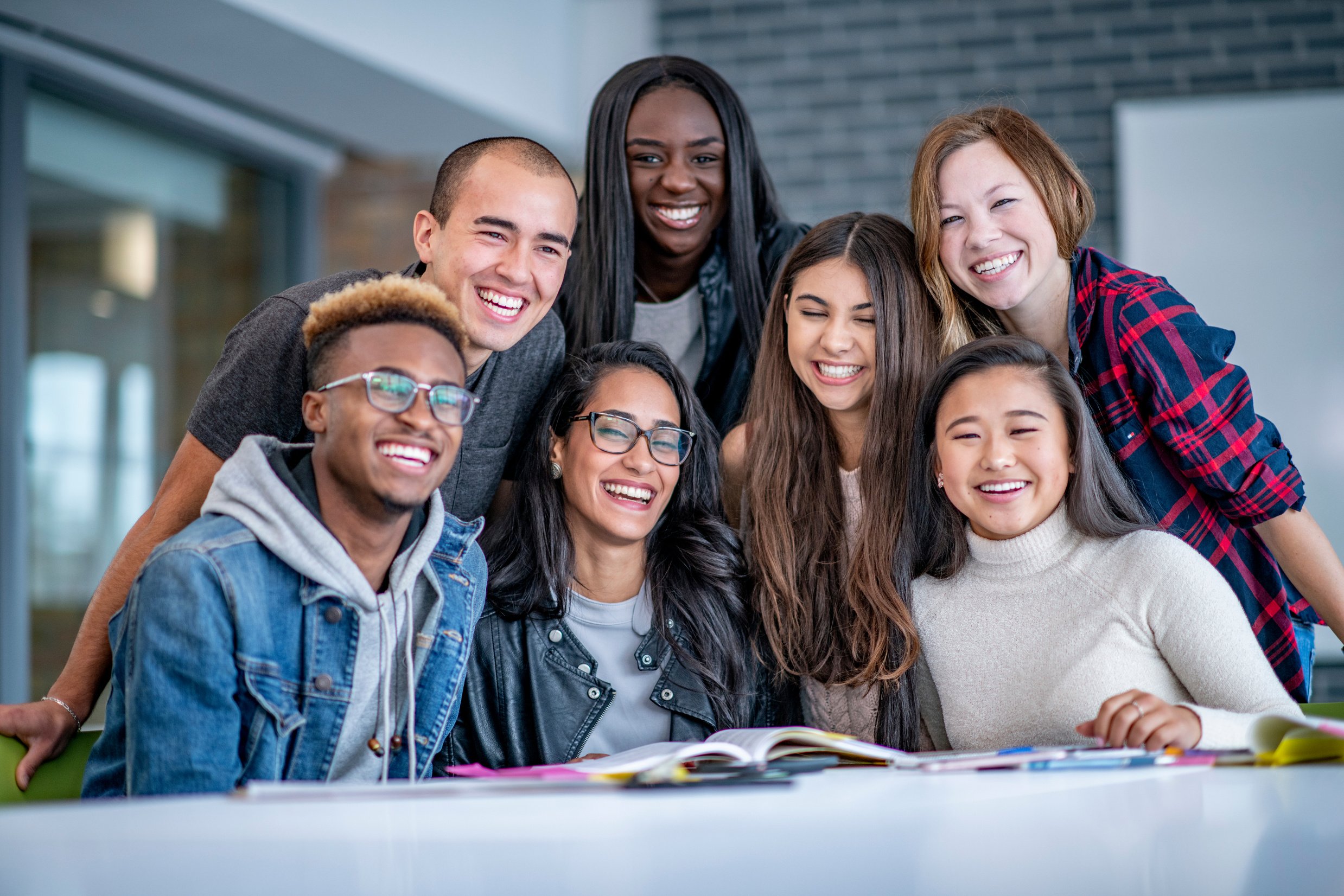 Diverse student group portrait